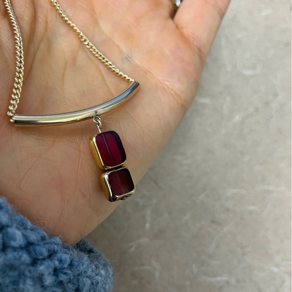 I. Ronni Kappos Elegant Gold and Red Pendant Necklace for Of a Kind